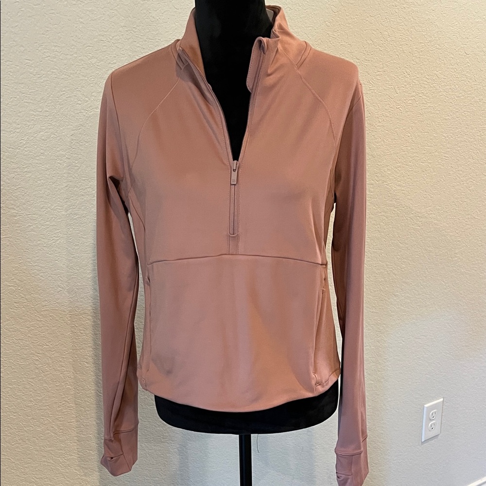 All in Motion Women's Terracotta Quarter-Zip Cropped Pullover UPF 50+